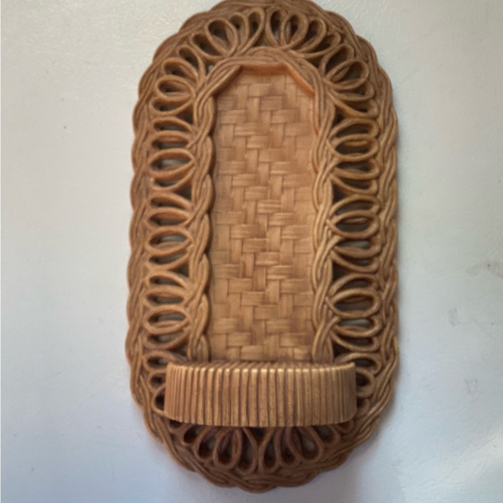 Woven Plastic Rattan Wall Shelf